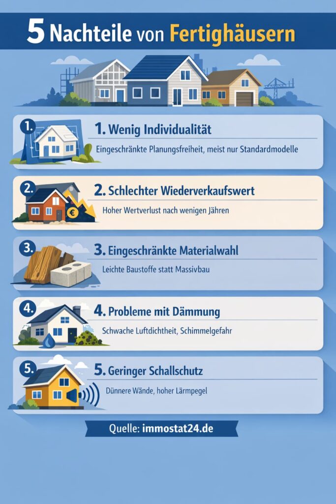 5 Nachteile von Fertighäusern