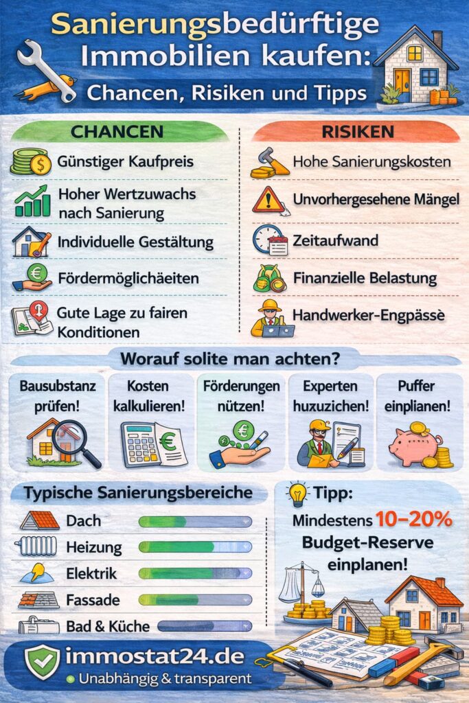 🛠️ Sanierungsbedürftige Immobilien kaufen: Chancen, Risiken und Tipps