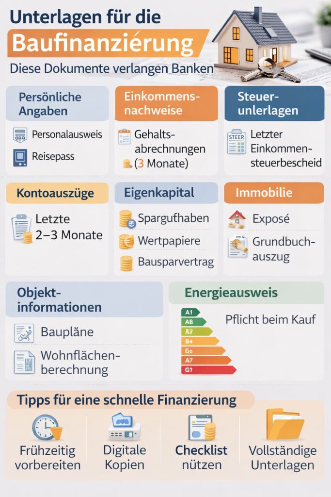 Checkliste: Welche Unterlagen brauche ich für die Immobilienfinanzierung?