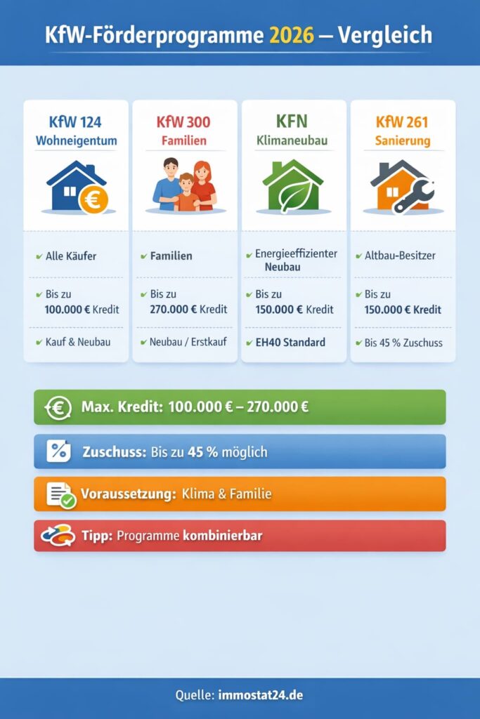 KfW-Förderprogramme 2026: Welche Zuschüsse gibt es für Käufer und Sanierer?