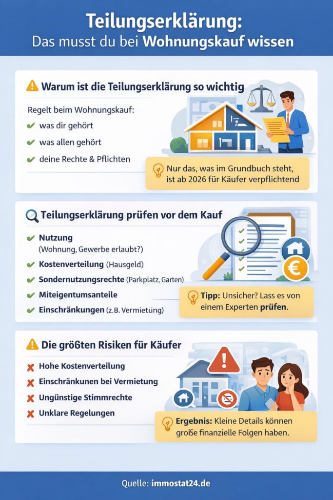 Teilungserklärung bei Eigentumswohnungen: Das musst du wissen