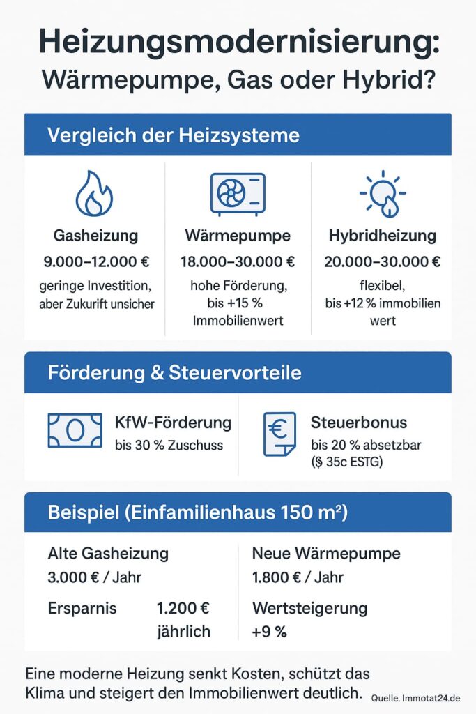 🏡 Heizungsmodernisierung: Wärmepumpe, Gas oder Hybrid – welche Lösung steigert den Immobilienwert am meisten?