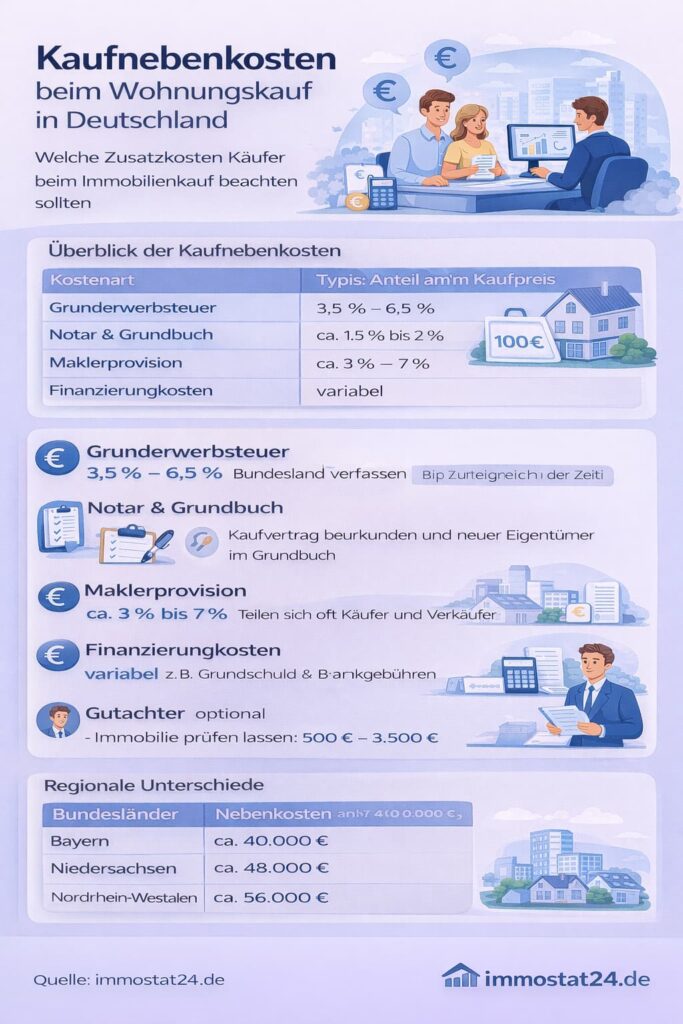 Kaufnebenkosten beim Wohnungskauf in Deutschand