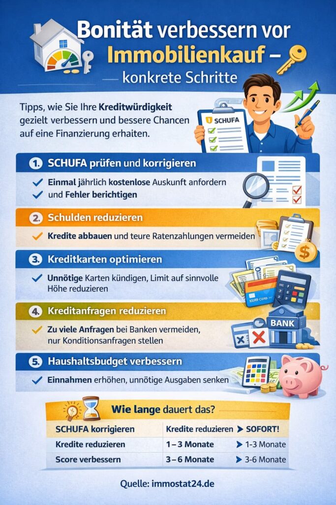 Bonität verbessern vor Immobilienkauf – konkrete Schritte