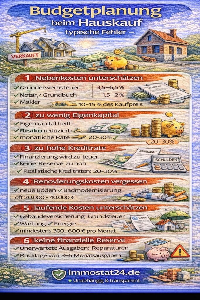 Budgetplanung beim Hauskauf – typische Fehler