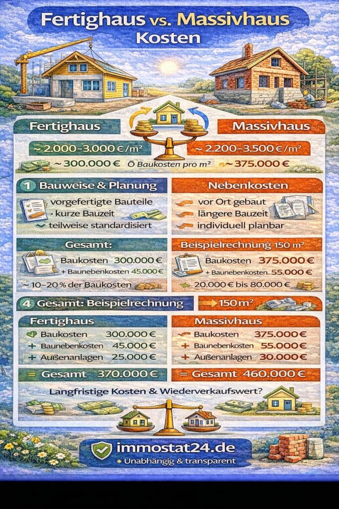 Fertighaus vs. Massivhaus Kosten – was ist günstiger?