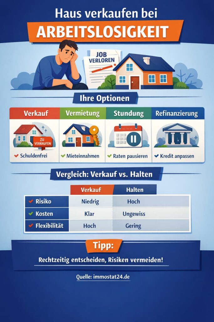 Haus verkaufen bei Arbeitslosigkeit – Optionen, Risiken & Lösungen