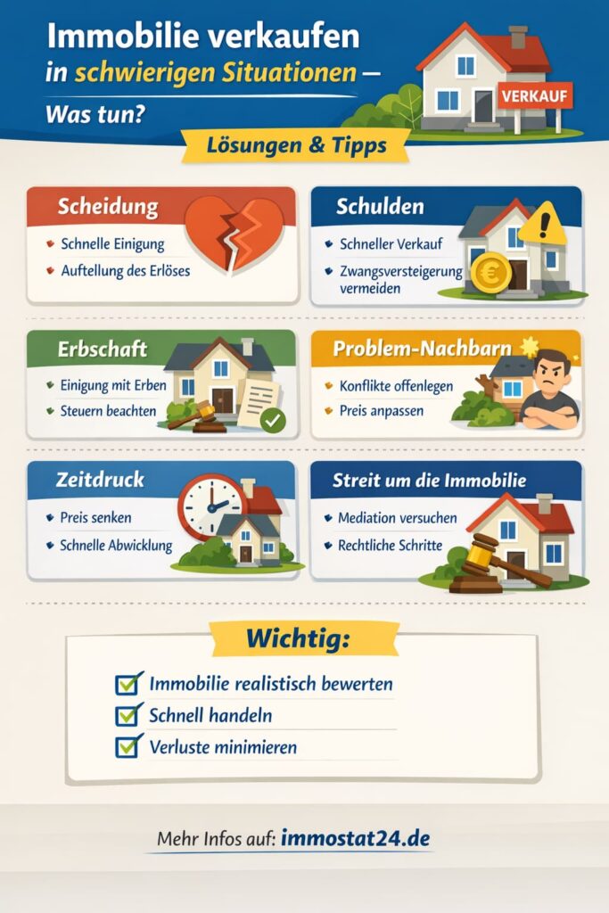 Immobilie verkaufen in schwierigen Situationen – was tun?