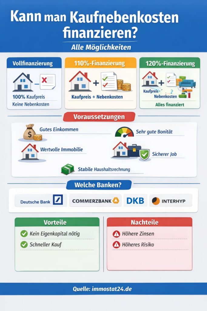 Kann man Kaufnebenkosten finanzieren? Alle Möglichkeiten