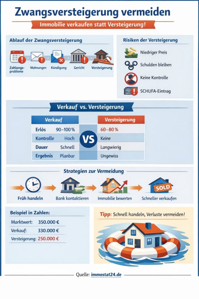 Immobilie verkaufen statt Zwangsversteigerung – wie vermeiden?