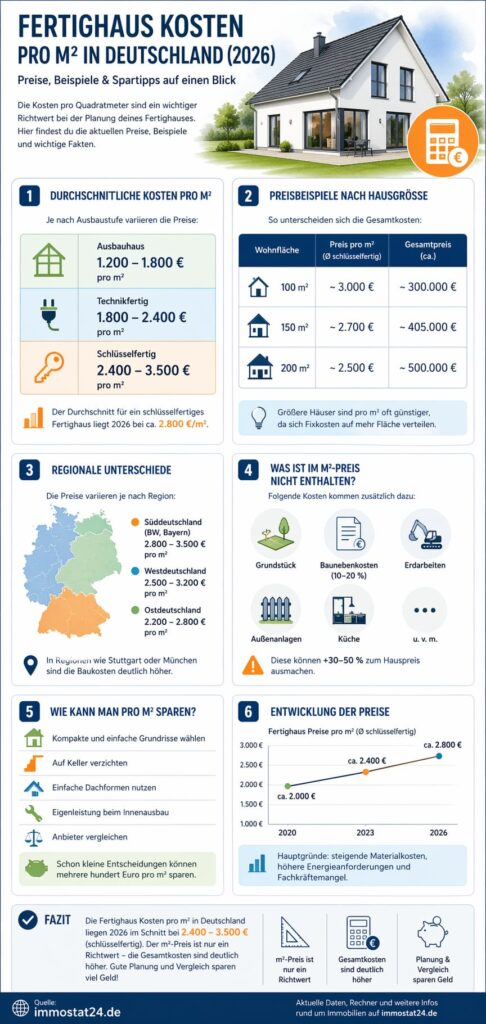 Fertighaus Kosten pro m² in Deutschland: Preise, Beispiele und Spartipps