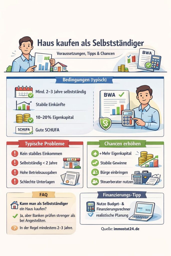 Haus kaufen als Selbstständiger: Voraussetzungen, Chancen und Tipps