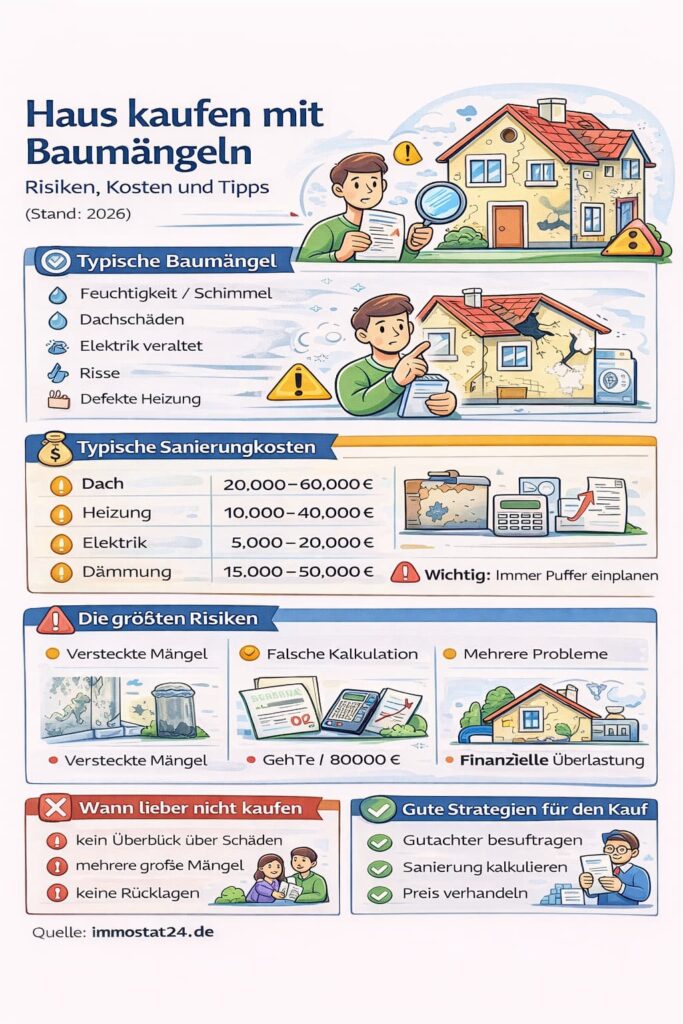 Haus kaufen mit Baumängeln: Risiken, Kosten und worauf du achten musst