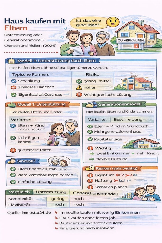 Haus kaufen mit Eltern: Unterstützung oder Generationenmodell? Chancen & Risiken