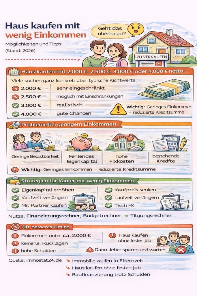 🏠 Immobilie kaufen mit wenig Einkommen: Möglichkeiten, Grenzen und Tipps